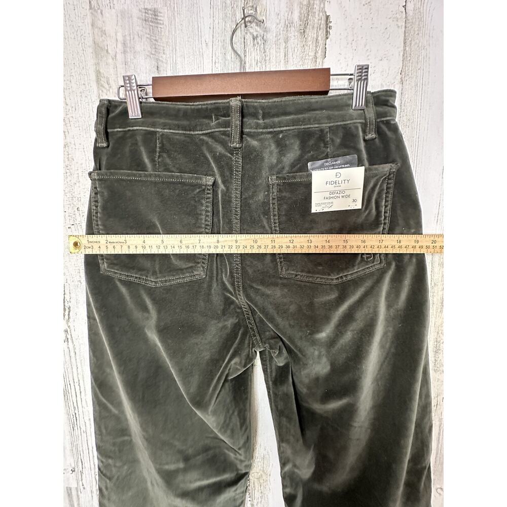 Fidelity wide leg Deep Sage Velour Velvet mid bootcut jeans 30 Anthropologie$228 - Picture 14 of 16